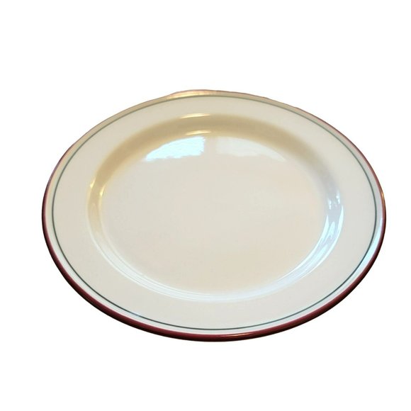 Steelite Bread and Butter Salad Plate England Cream Burgundy Green Trim Dh744 - Picture 2 of 4